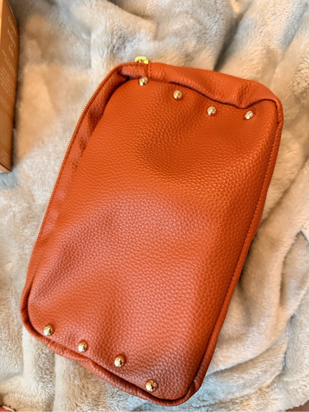 Brown leather Makeup Bag